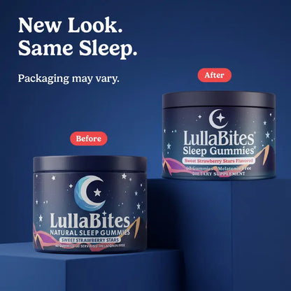 Lullabites Sleep Gummies - 30 Servings -Sweet Strawberry Stars (Melatonin Free)