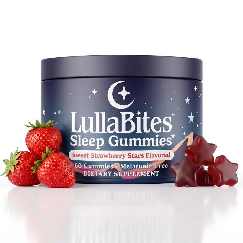 Lullabites Sleep Gummies - 30 Servings -Sweet Strawberry Stars (Melatonin Free)